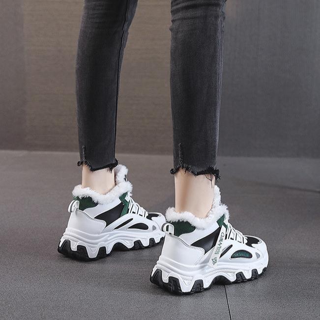 Зимние женские белые туфли, женские туфли из кожи и бархата, новый стиль, осенние и зимние бархатные туфли с плоским верхом и высоким берцем, спортивная обувь