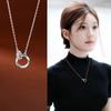 Серебряное двойное кольцо ожерелье женское крутое и стильное новое высококачественное длинная цепочка для свитера легкая роскошь нишевый универсальный аксессуар для одежды
