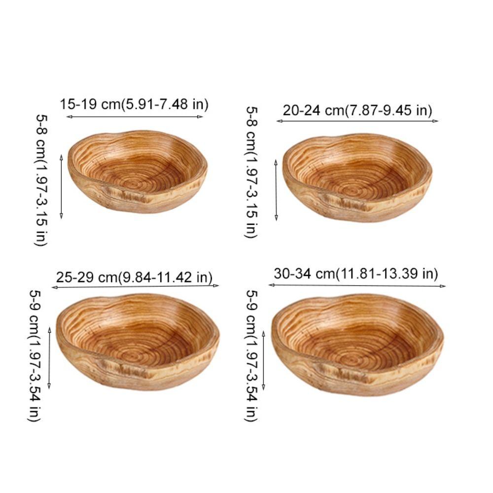 Irregular Shape Fruit Tray Polished Serving Bowl Practical Wooden Salad Bowl Vegetable