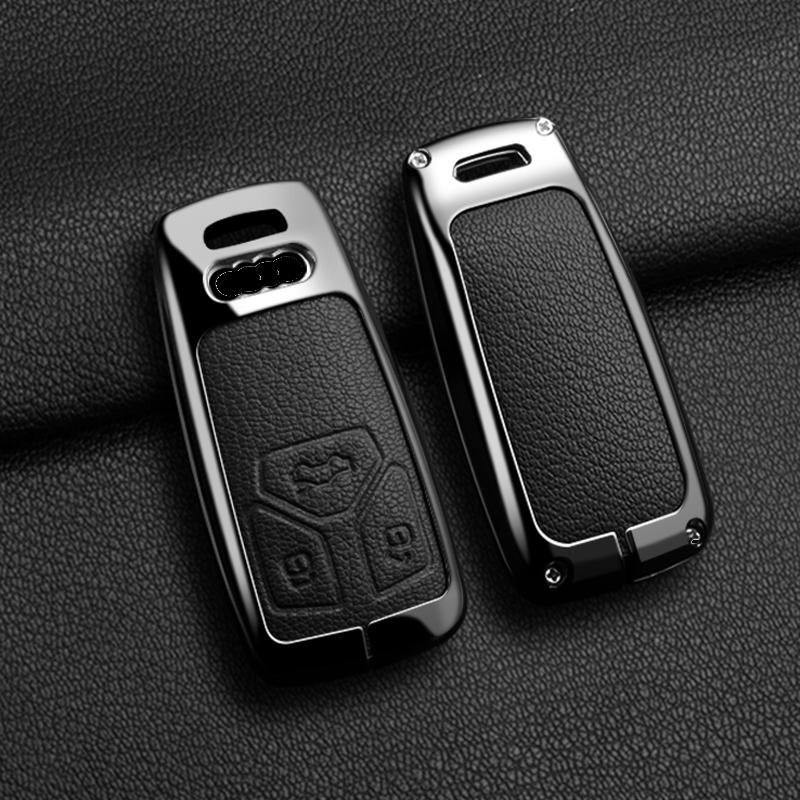 Чехол для ключей из цинкового сплава и кожи для A5 A6 A7 A8 A4 RS3 RS4 SLINE Q3 Q5 Q7 Q8 B6 B7 B8, декоративная накладка