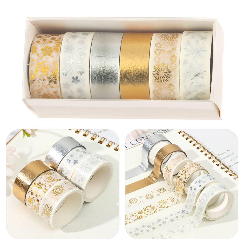 6 рулонов/набор клейкая лента для скрапбукинга золотая фольга цветок растение васи декоративная наклейка малярный скотч