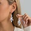 Crystal Christmas Dangle Earrings Colorful Rhinestone Imitation Pearl Earrings  Christmas