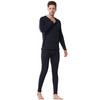 Hengyuanxiang Men's Double-Sided Fleece Round Neck Thermal Underwear Set