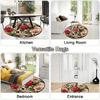 Luxury Floral Pattern Round Shape Floor Mats Kitchen Hallway Runner Rug Bedroom Living Room Soft Carpet Non-slip Area Rug
