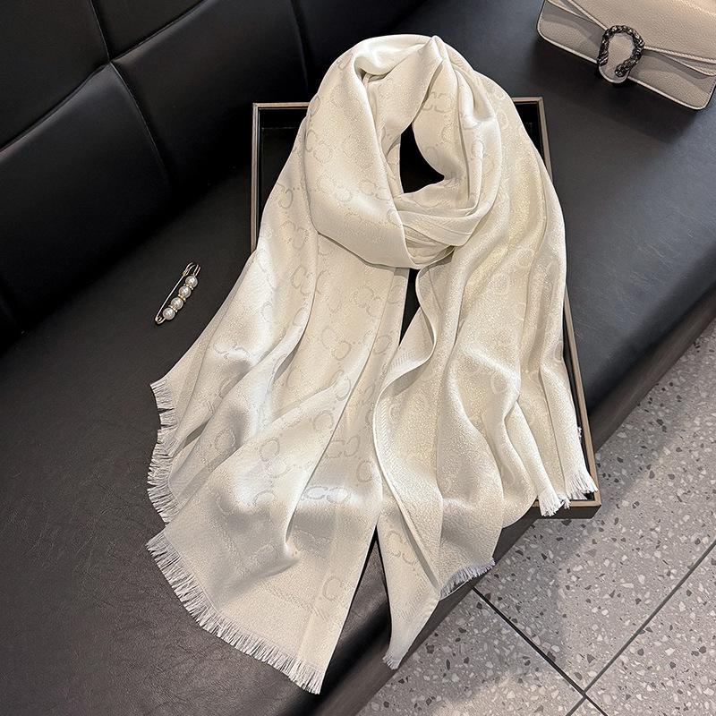 Summer Seaside Vacation Women's Scarf Shawl Decoration Fashionable Letters Cotton Sunscreen Women