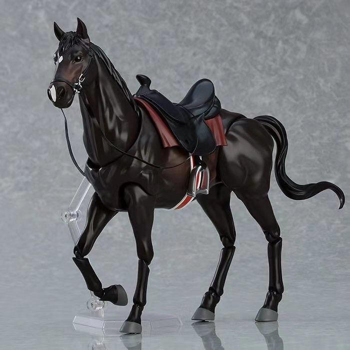 Figma 490 Коричнево-бело-черно-желтая Лошадь Артикулируемая Подвижная Модель Лошади Игрушка Фигурка Набор для Дисплея Диорамы Сцена Подарок Коллекционер