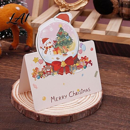 Colorful Paper Crafts 10 Pcs 3D Christmas Greeting Card Cute Tree Santa Snowman Holiday Cards Wreath Design for Festive Messages Wishes Eve
