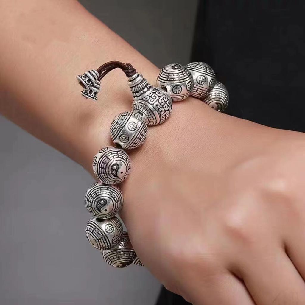 Сплошной браслет для привлечения денег, Лев, Пиксиу, Бусины Багуа, Парные украшения для мальчиков и девочек