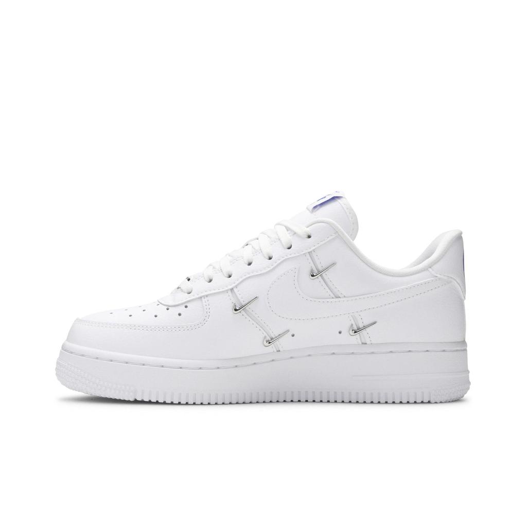 Nike Womens Air Force 1 '07 LX 'Sisterhood - White Metallic Silver' (women's sizes) White / Hyper Royal / Black / White Skateboard Shoes