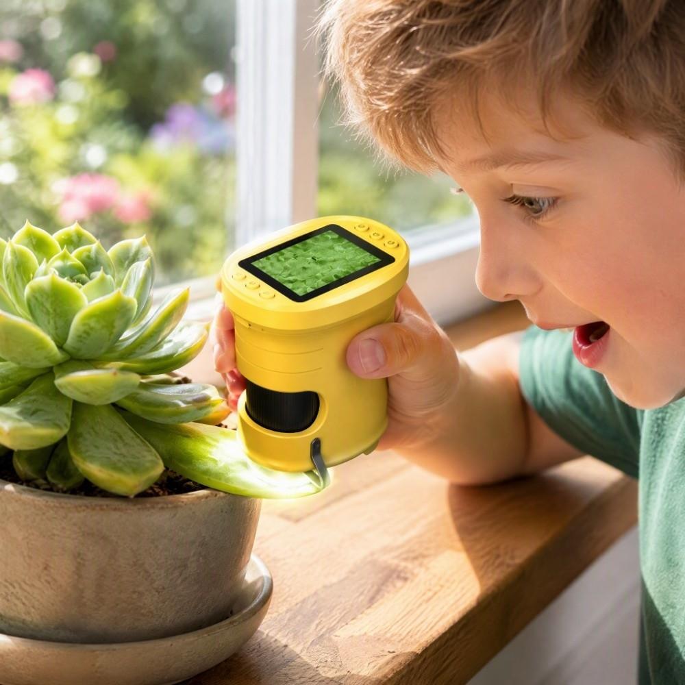 1000X Kids Microscope Type-C Charging TF Card Photo Storage Kids Camera Precise Manual Focusing Coated Optical Lens