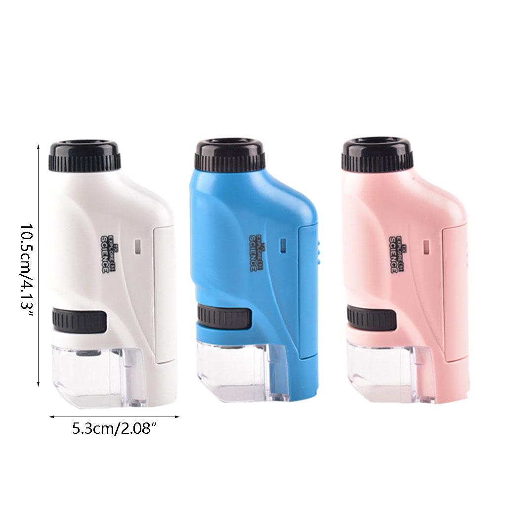 60x-120x LED Lighted Pocket Microscope Science Toys STEM Educational Microscope Kit for Kids Learning Education