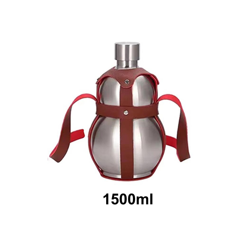 Durable Stainless Steel Gourd Water Bottle 250 500 1500ML Reusable Hip Flask Metal Large Capacity Water Kettle