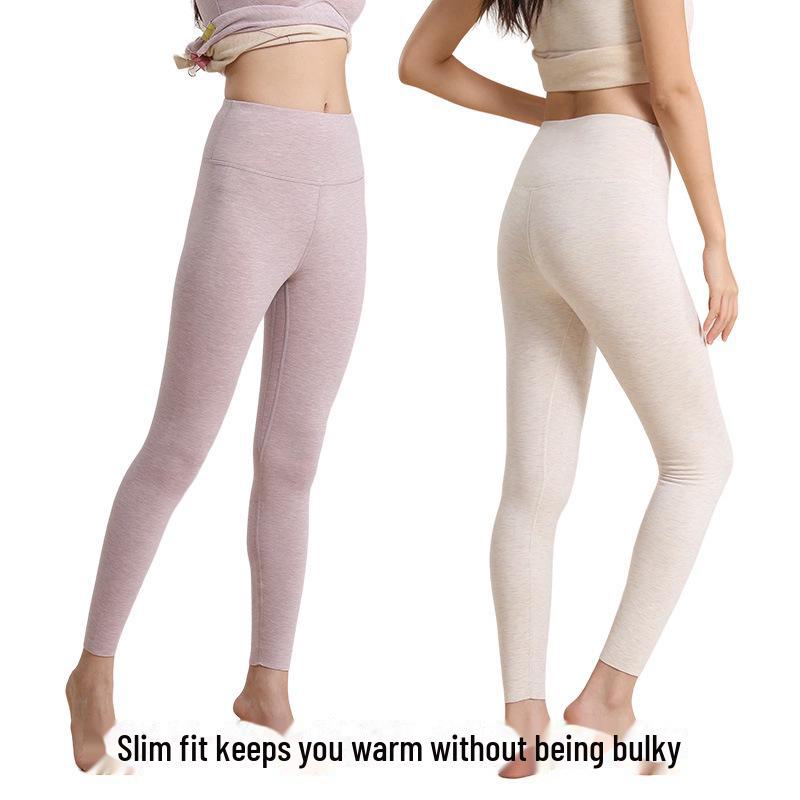 Женские антибактериальные леггинсы 7A из шелка и кашемира с высокой талией — теплый, утолщенный немецкий кашемир для осени.