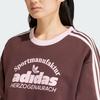 Adidas Оригинальный свитшот с графикой в ​​стиле ретро, ​​женские топы, серо-коричневый, IR6098