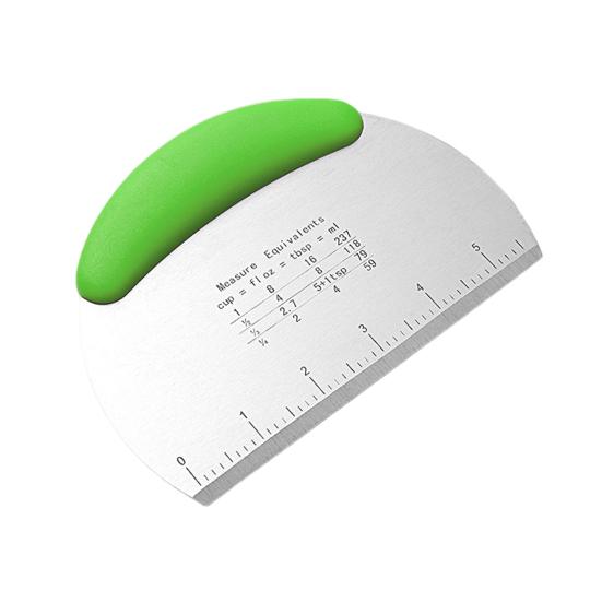 Резак для теста, настольный скребок из нержавеющей стали, конструкция с двойной шкалой, нескользящая ручка, инструмент для резки теста для дома