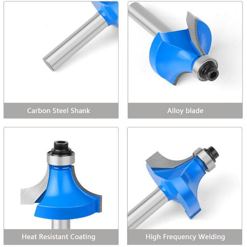 Набор из 15 шт. фрезерных фрез с хвостовиком 6,35 мм, прямая фреза для обработки дерева, твердосплавные фрезы для резки, деревообработки