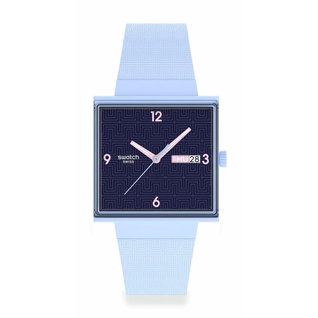 Swatch BRIGHT ANGLE SO34L701 Синие наручные часы,