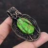 Медный зеленый бирюзовый драгоценный камень кулон медная проволока обернутая ювелирное изделие ручной работы новейший дизайн кулон медная проволока обернутая кулон подарок для мамы