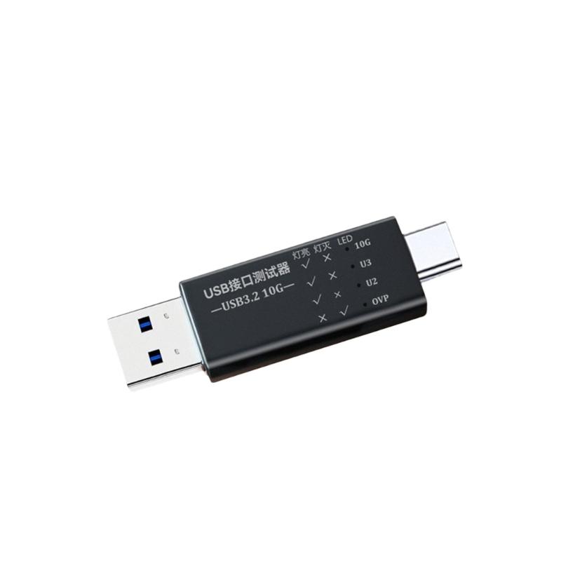 USB C to USB 3.2 Type A Interfaces Tester Detectors with LED Display for Fast Charging and Data Transfer Up to 10Gbps