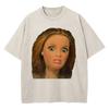 Cotton Vintage Washed Kawaii Disgusting Doll Face Funny Meme T Shirt  Fashion Menwomen Male Acid Wash Tees Vintage