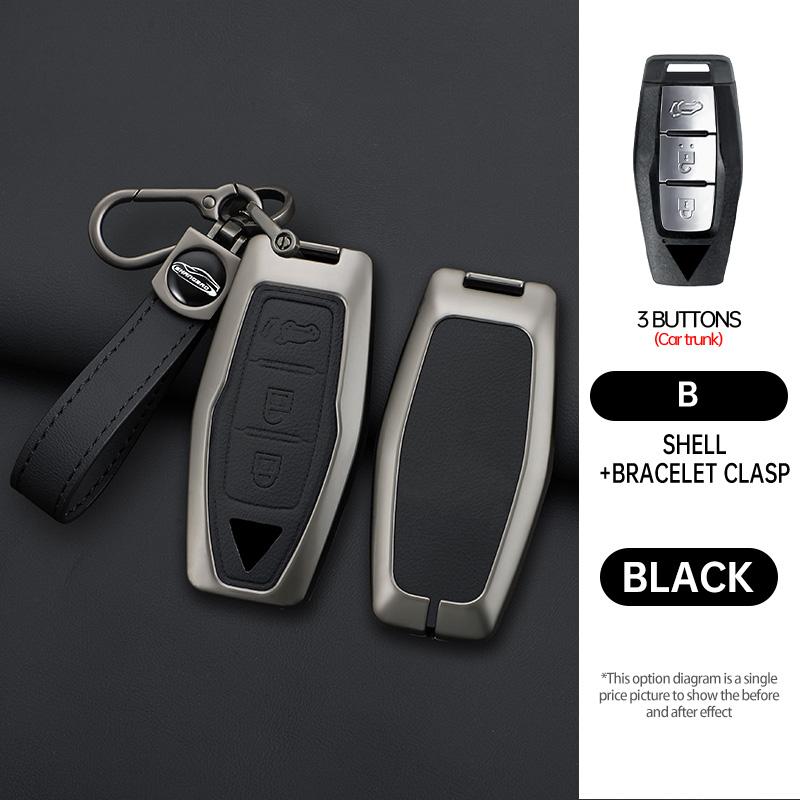 Car 2/3/4Buttons Key Case Cover Holder Chain For Mitsubishi Outlander 2022 2023 Car Interior Accessories