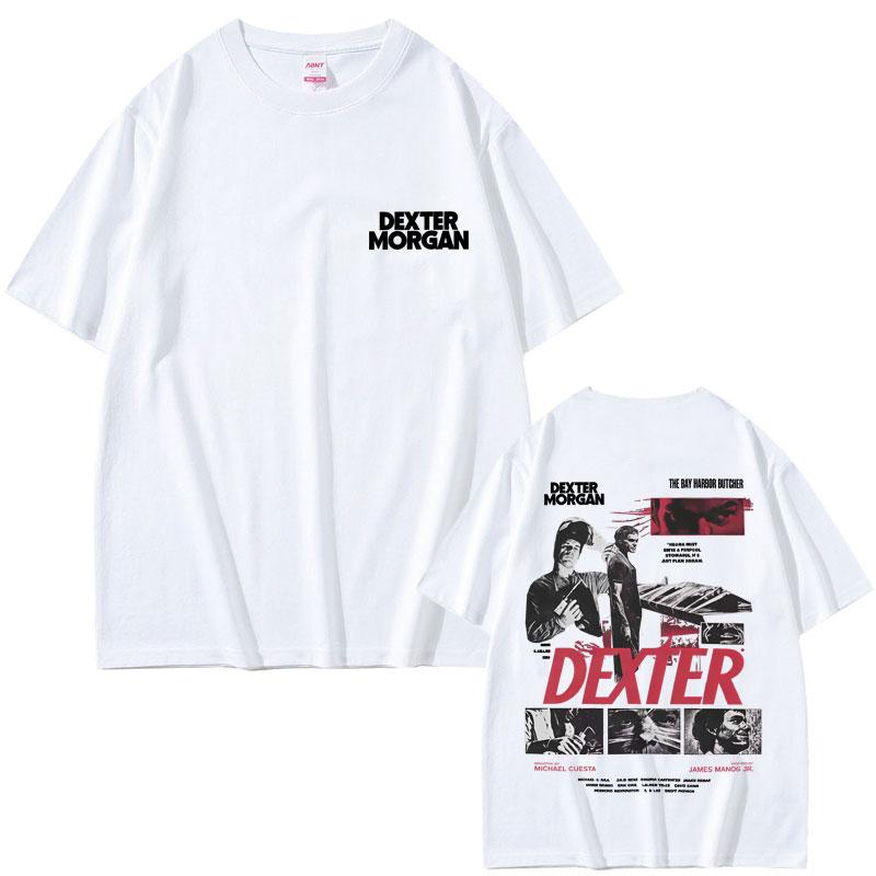 TV Play Dexter Morgan Graphic Print Tshirt Men Women Casual Vintage Cotton Short Sleeve Tshirts Mens Loose Oversized T Shirts
