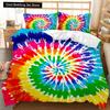 Комплект постельного белья Boho Tie Dye, комплект постельного белья в стиле хиппи, комплект постельного белья синего и фиолетового цвета для двоих, цыганский комплект постельного белья размера «king-size», полиэстеровый чехол для одеяла