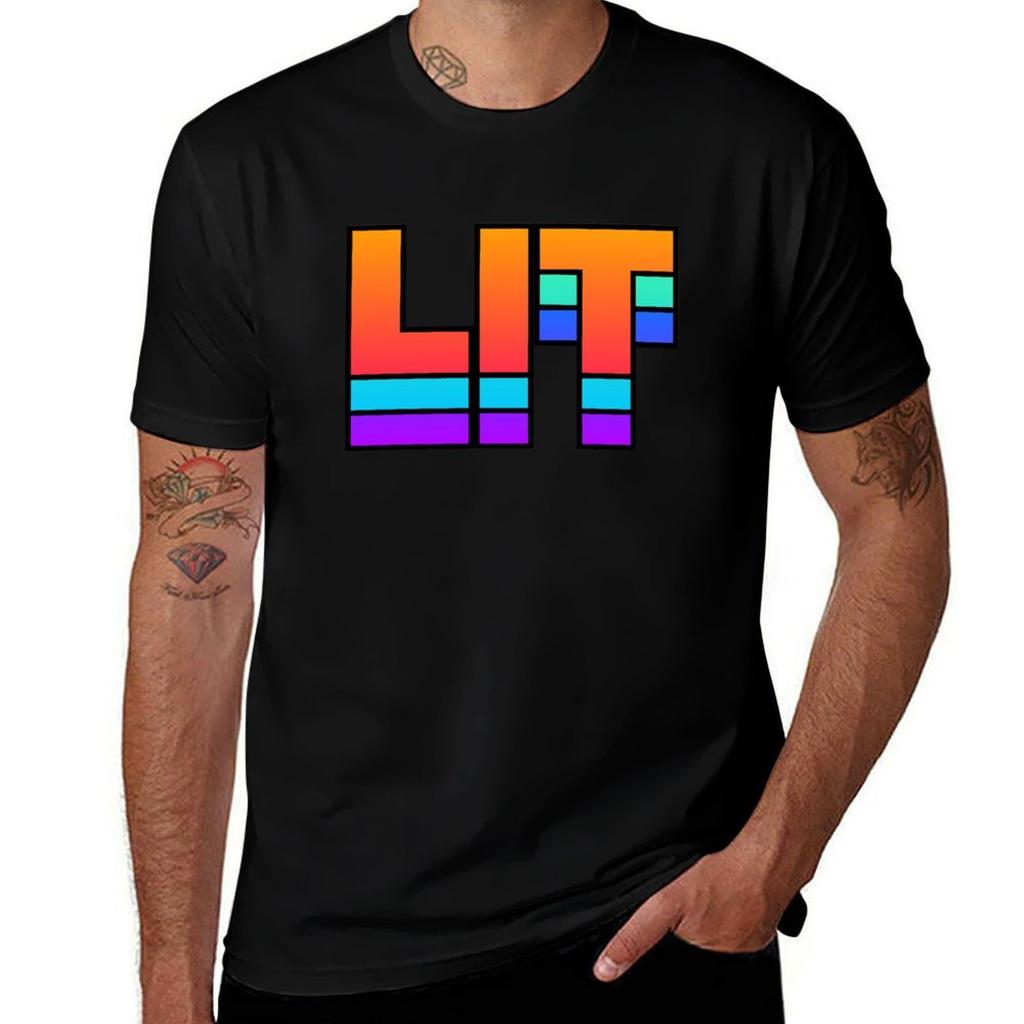 LIT EDM Rave Design TShirt Casual Loose Fit Short Sleeve TShirt