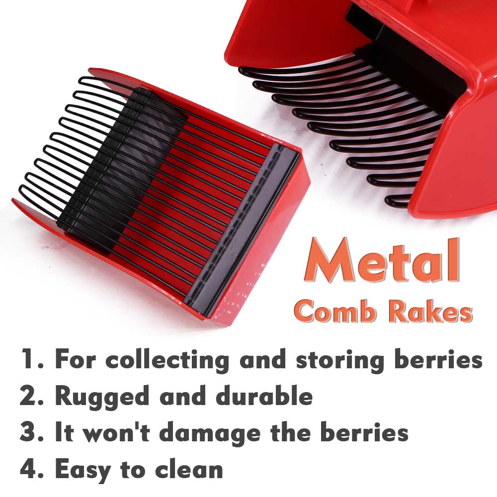 1 шт. Ручной портативный сборщик ягод черники, металлическая расческа-грабли для сбора, совок для сбора фруктов, фермерский садовый комбайн