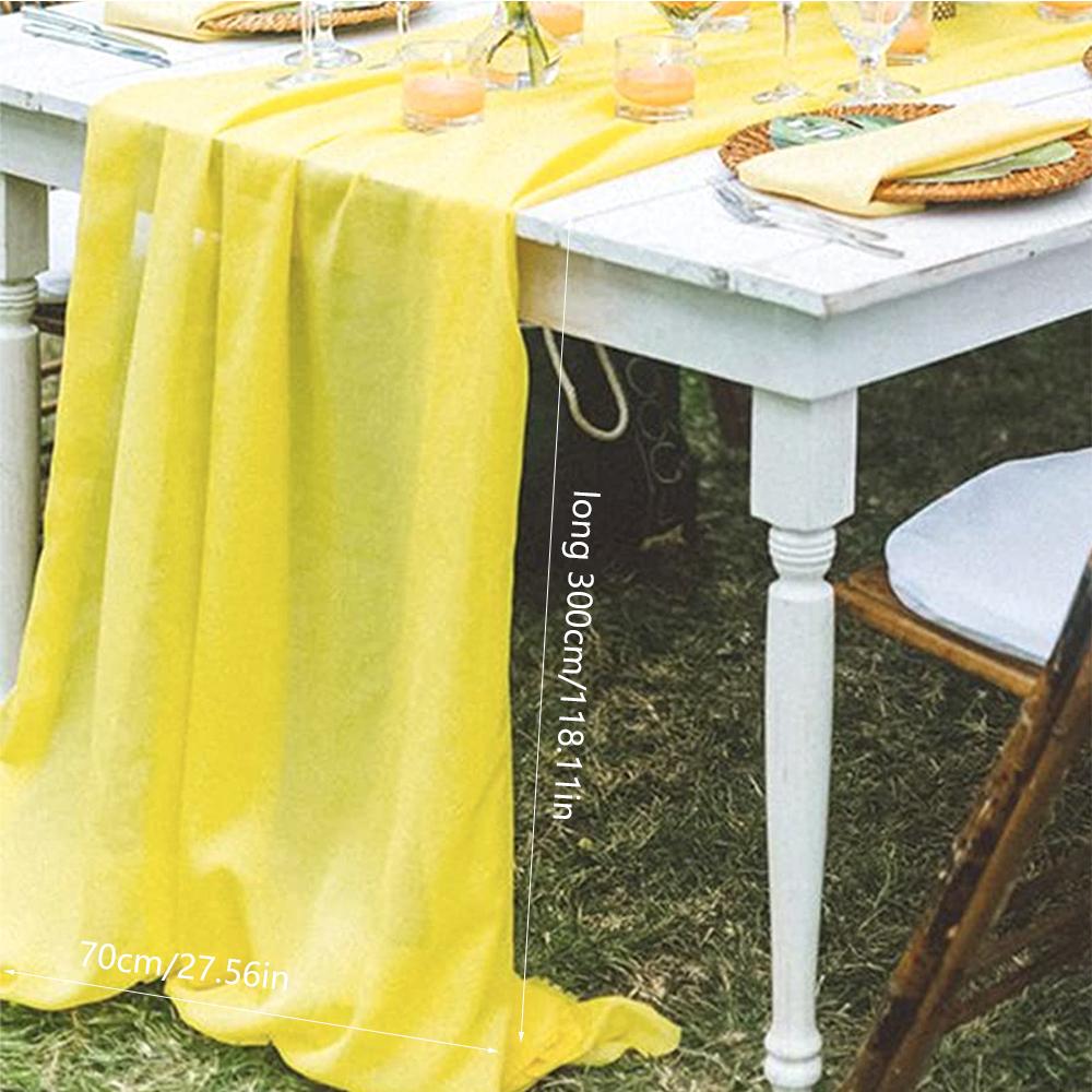 Gauze Chiffon Table Runner 300*70cm Tablecloth Wedding Birthday Party Bridal Shower Table Decoration
