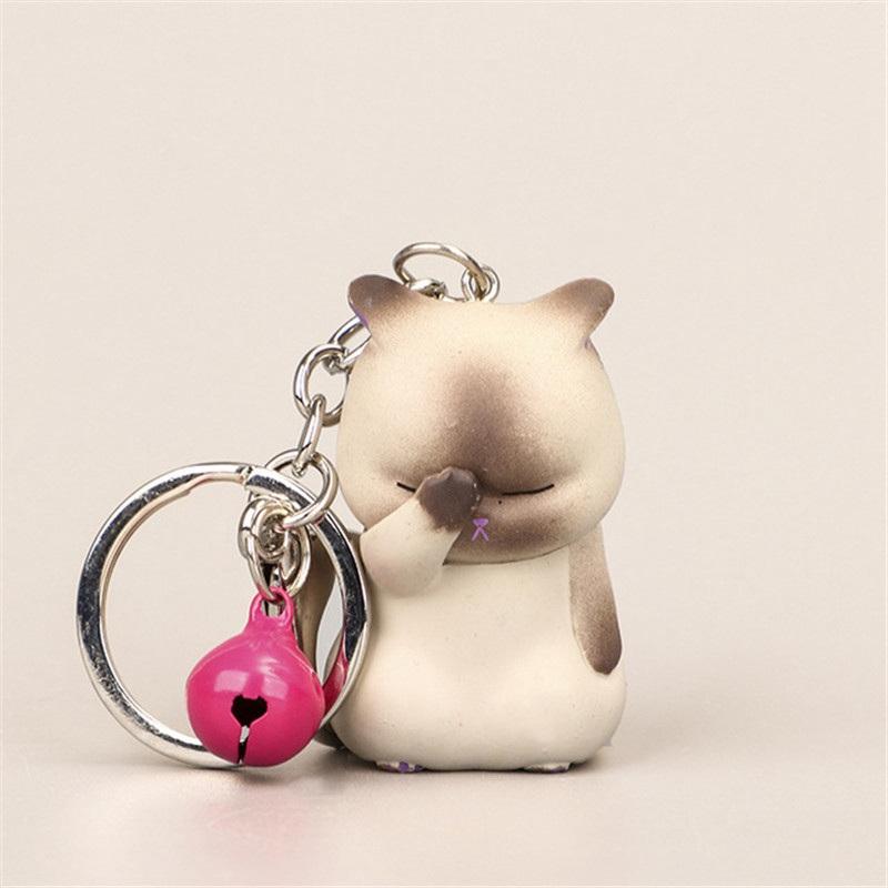 Cartoon Cat Keychains Jewelry Accessories Cute Small Pendant Gifts Kitten Keyring