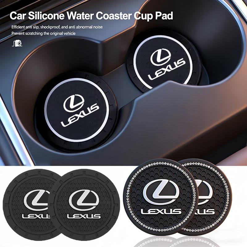 2Pcs Car Silicone Coaster Pad Non-Slip Water Cup Holder For Lexus RX300 IS200 IS250 ES350 Ct200h UX250h NX300h RX350 ES300h LBX