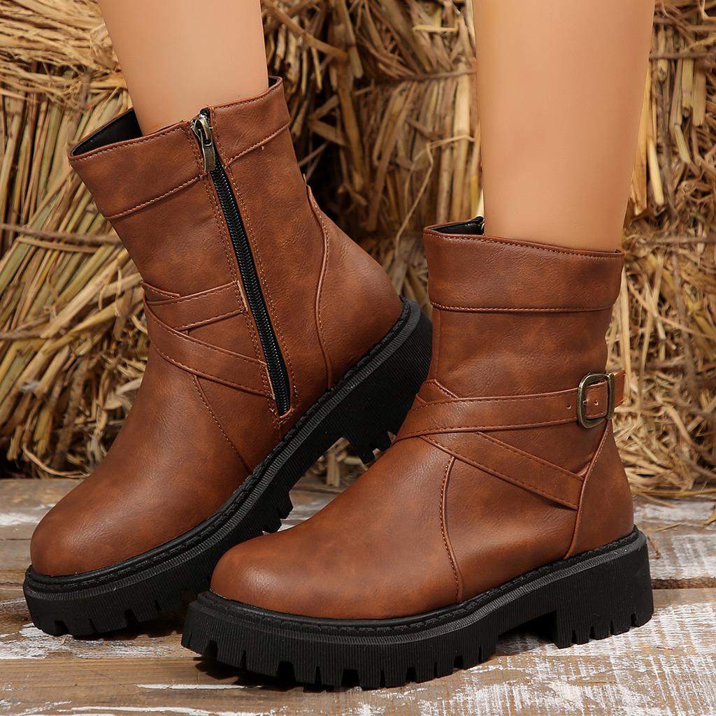 Женские ботинки на платформе, новые модные короткие ботинки больших размеров, женская повседневная обувь для осени и зимы для женщин Botas De Mujer