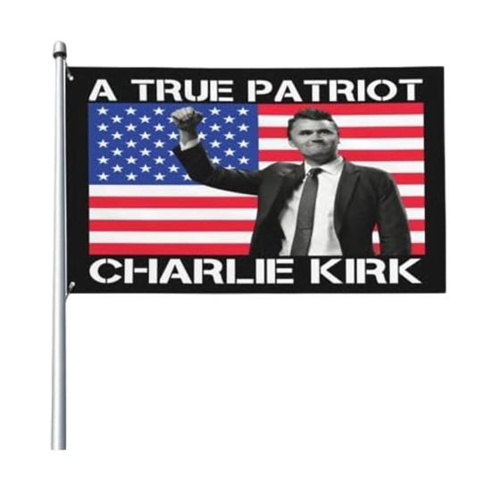Флаг RIP Чарли Кирк Настоящий патриотический памятный флаг 3×5 футов Уличный двухсторонний баннер для декора сада, патио, балкона, забора