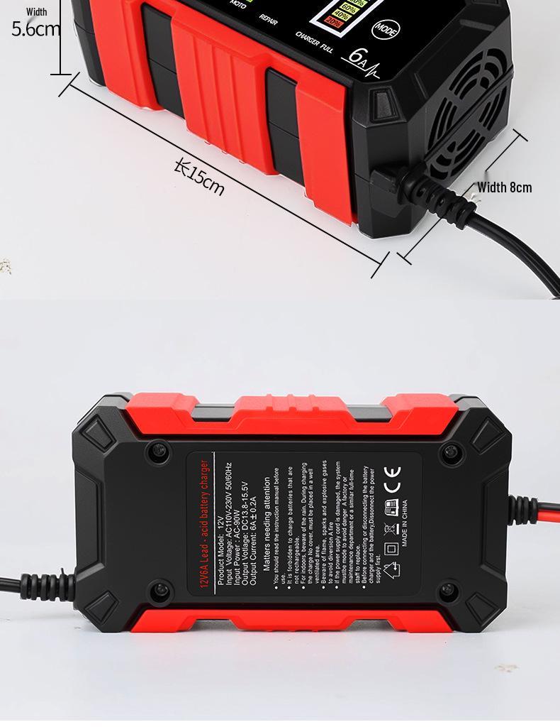 12 В 6 А Зарядное устройство и устройство для восстановления свинцово-кислотных аккумуляторов для автомобилей и мотоциклов