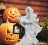 Смола, высота 7,87 дюйма, фигурка призрака с фонарем, для украшения сада и двора