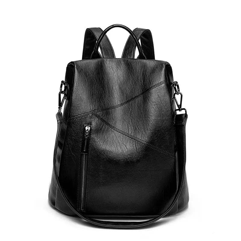 Рюкзак из натуральной кожи, женский универсальный рюкзак из мягкой кожи, большой вместительности, противоугонный женский рюкзак, дорожная сумка