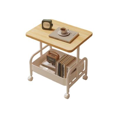 Shanshan Wood Art Tea Table, Living Room Movable Side Table, Sofa Storage with Wheels, Coffee Table, Bedroom Storage Rack, Small Table