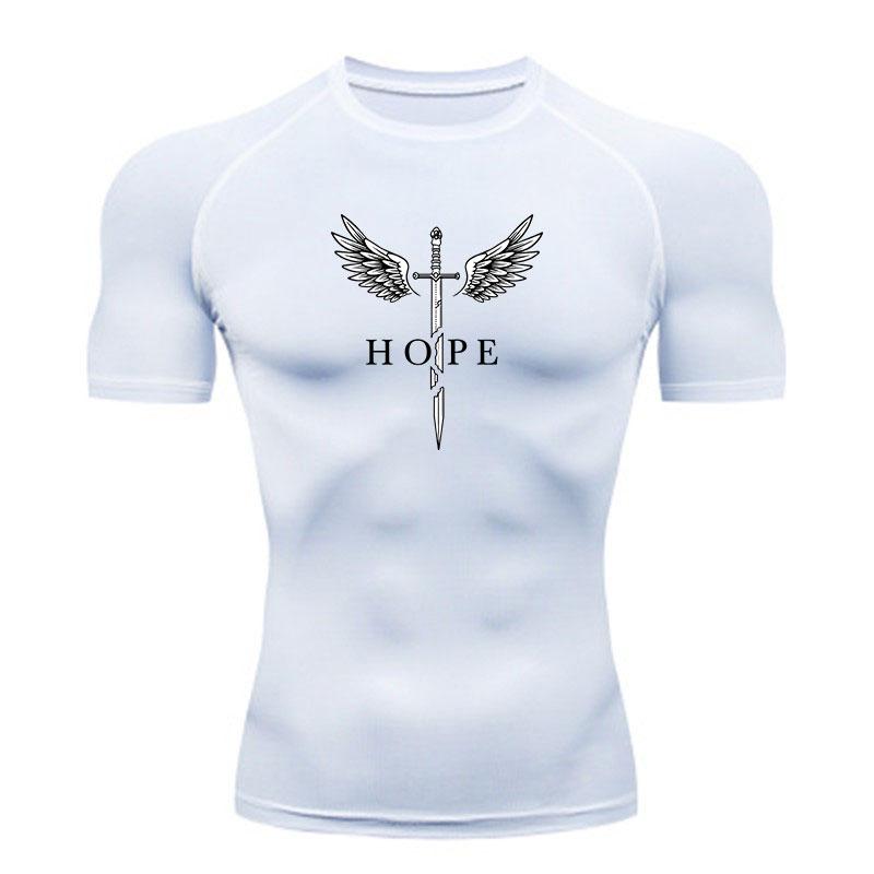 Men's Compression Fitness Sports T-Shirt, Broken Sword Angel