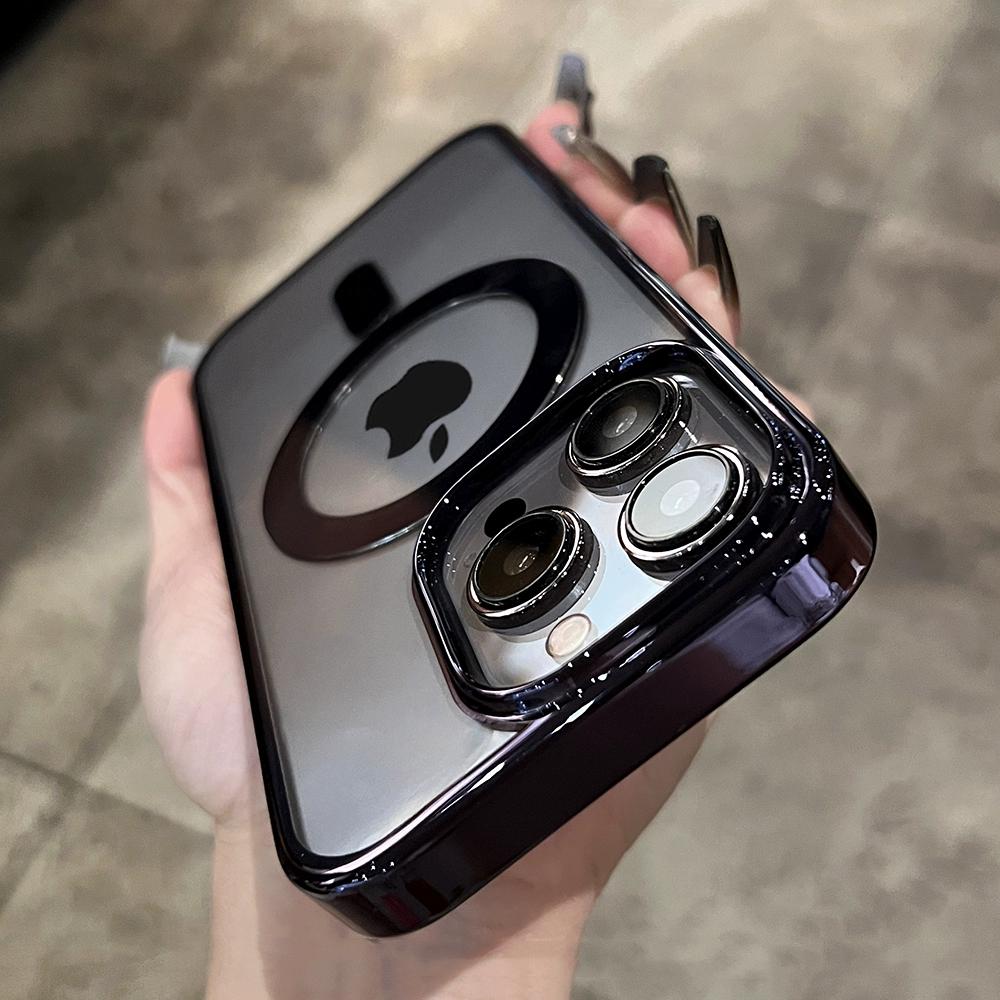 Прозрачная рамка с покрытием для магнитного чехла Magsafe для iPhone 15 14 13 12 11 Pro Max с беспроводной зарядкой, жесткий ПК, ультратонкий чехол