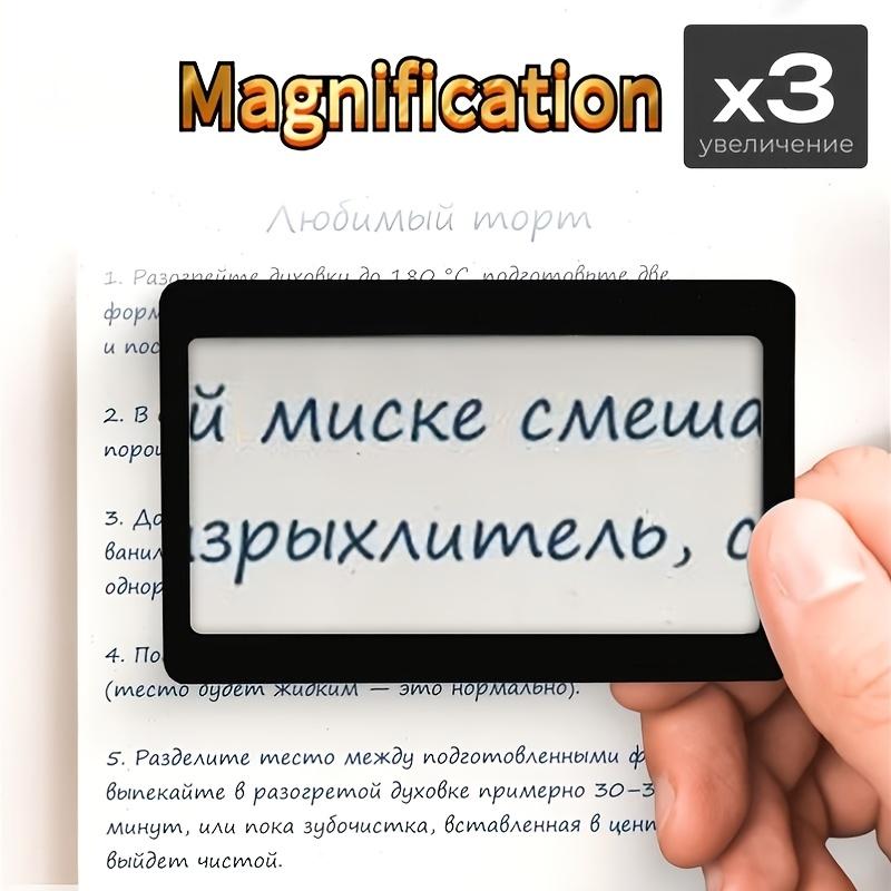 1pc Portable Card-Sized Magnifier, Pocket Magnifying Glass,Each Magnifier for Reading Has 3X Fresnel Lens