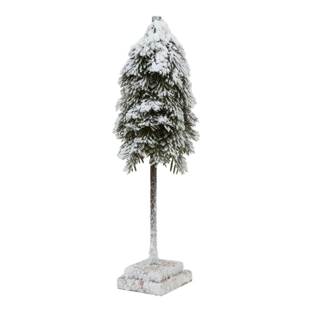 Hill Interiors Snowy Cedar Tree Wooden Block