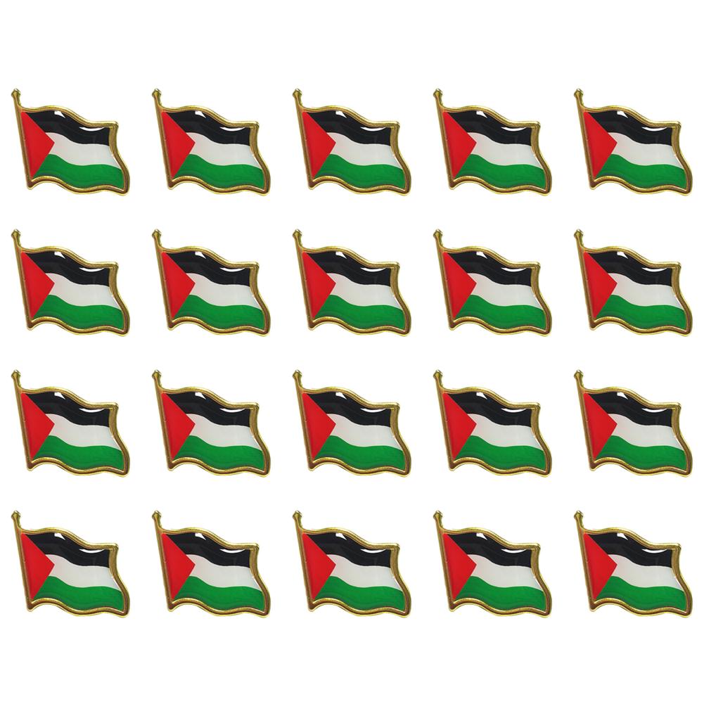 1-20PCS Palestine Flag Pin Badge Stainless Steel Palestineflag Pin Lapel Badge Palestine National Enamel Brooch Badge Armband
