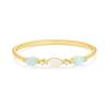 Women’s Dainty Opal Ring In Gold Plated Band – Marquise Opal Stones with CZ Accents, Delicate Stacking Jewelry Gift for Her