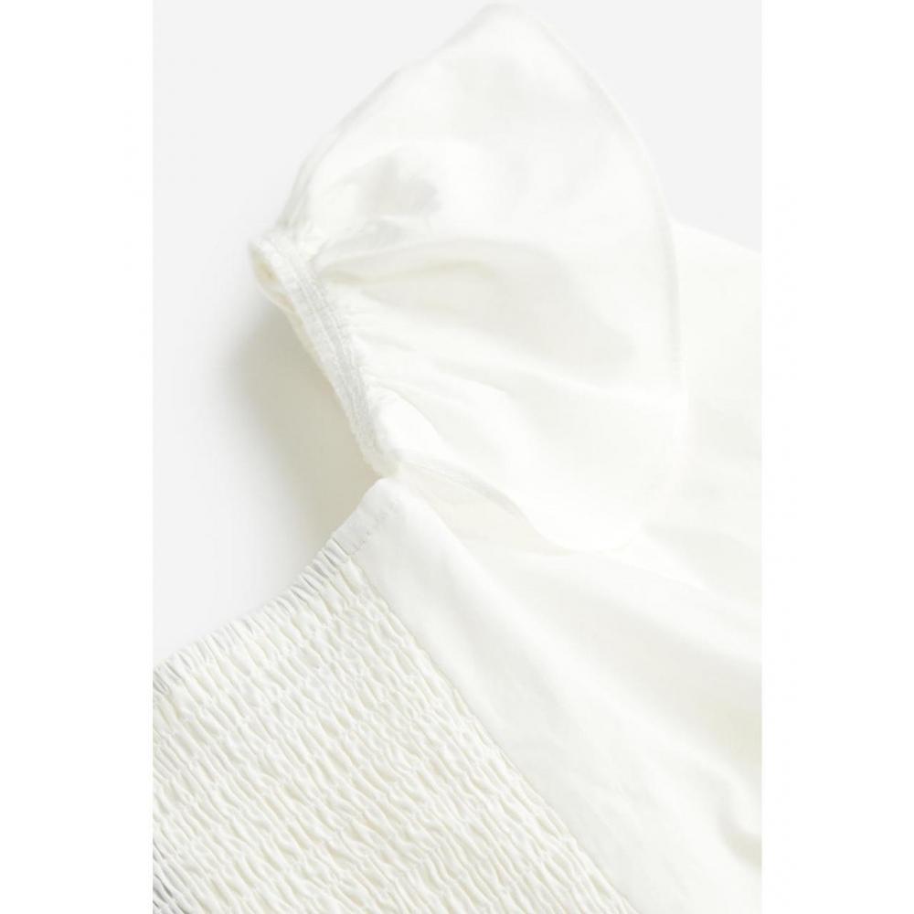 Блузка с баской и воланами HM, кремовая 1181189001