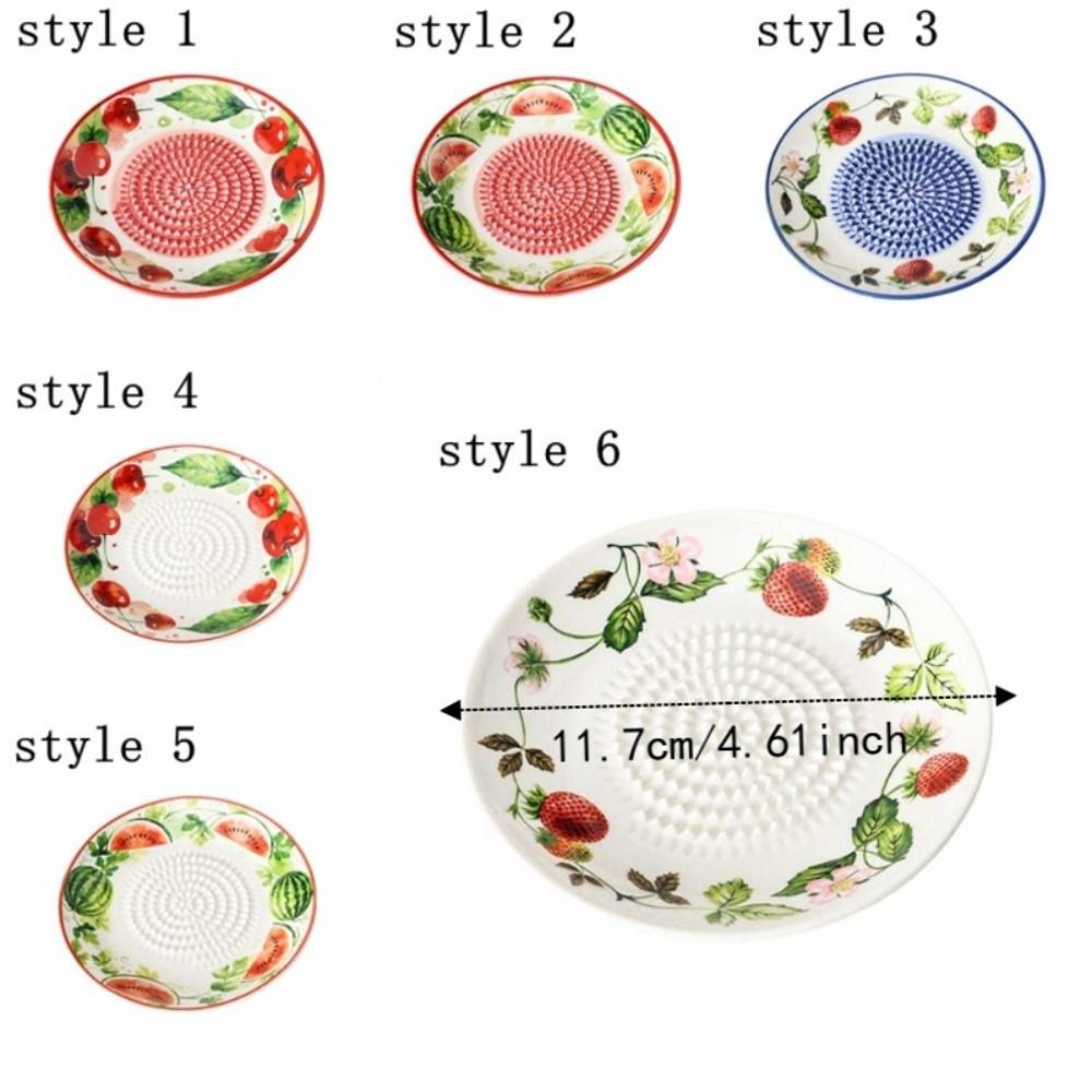 Round Plate Manual Garlic Masher Non-Slip Vegetable Grating Plate Ceramic Ginger Grater  Kitchen