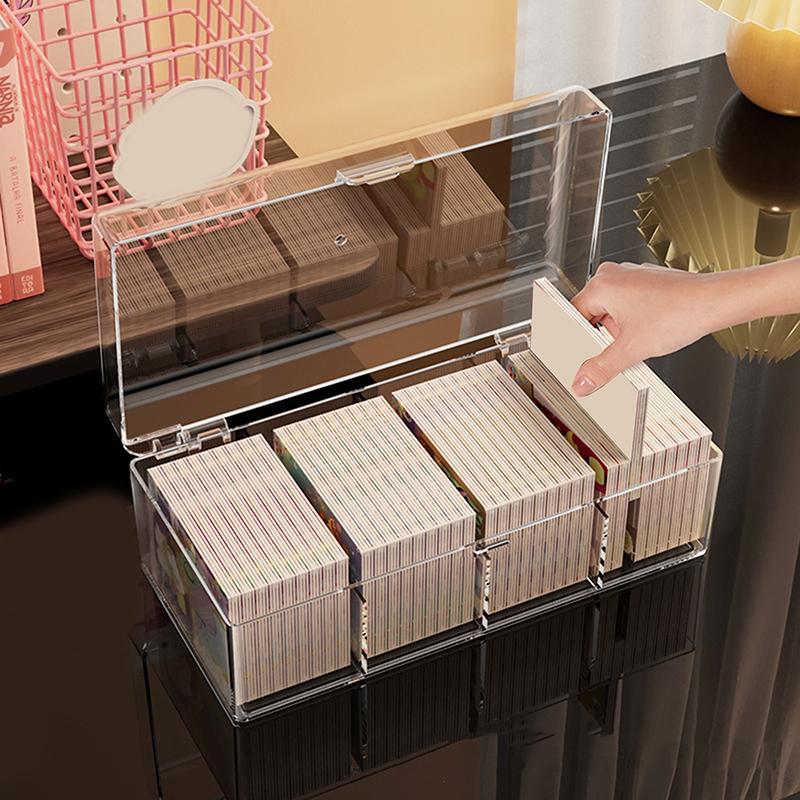 Коробка для хранения карточек Kpop Pocard, прозрачный органайзер для карточек, отсек для флип-бокса, защитный контейнер для карточек