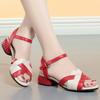 Модные сандалии AIYUQI Женские Натуральная кожа 2025 Новые Летние Женские Сандалии Римские Колорблок Открытый Носок Большой Размер 41 42 43 Сандалии Женские