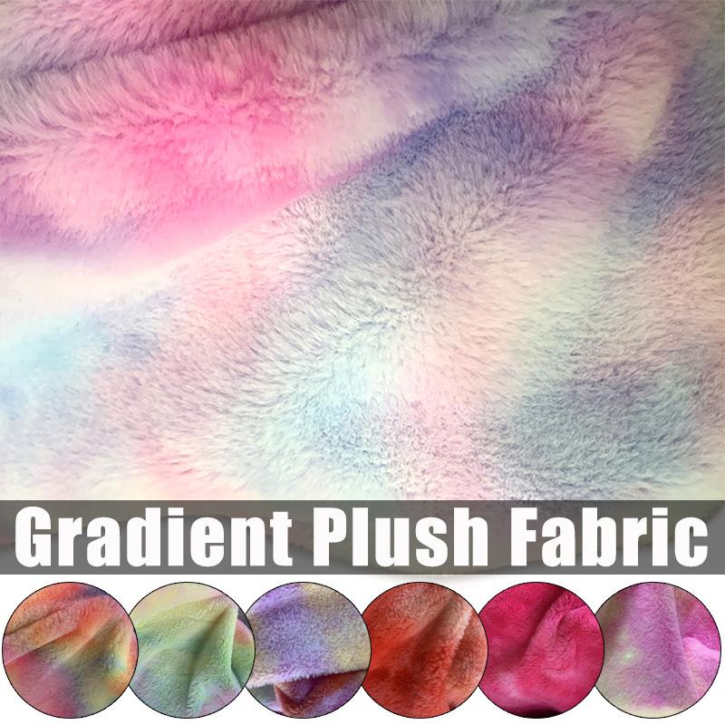 100*165cm Imitation Rabbit Fur Fabric Rainbow Plush Fur Flocking Fabric For Handmade Garment Bags Quilting Sew Clothes Toys