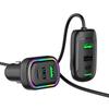 6-портовый USB Type-C передний и задний удлинитель автомобильное зарядное устройство с RGB подсветкой PD быстрая зарядка адаптер питания для iPhone планшет ноутбук
